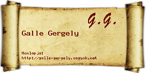 Galle Gergely névjegykártya